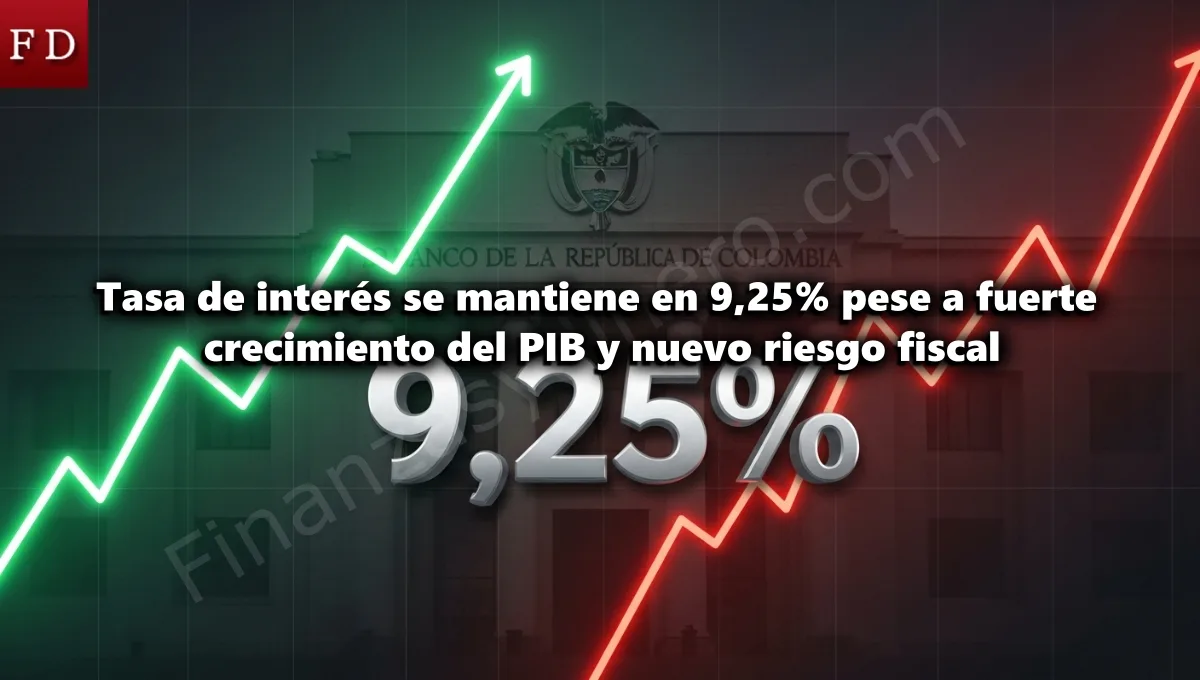 Tasa de interés se mantiene en 9,25% pese a fuerte crecimiento del PIB y nuevo riesgo fiscal