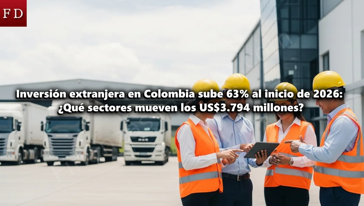 Inversión extranjera en Colombia sube 63% al inicio de 2026 Qué sectores mueven los US$3.794 millones