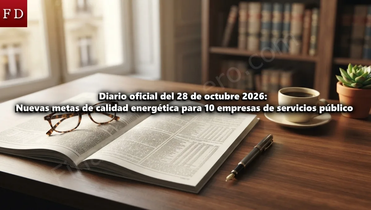 Diario oficial del 28 de octubre 2026 Nuevas metas de calidad energética para 10 empresas de servicios público